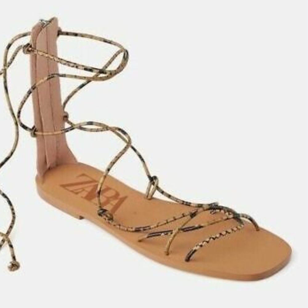 ZARA Gladiator Sandals Sz 38